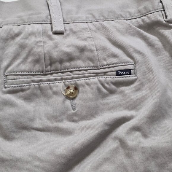 Polo Ralph Lauren Chino Shorts Mens 42 Gray Pockets Zip Cotton Classic Fit 9" - Picture 13 of 14